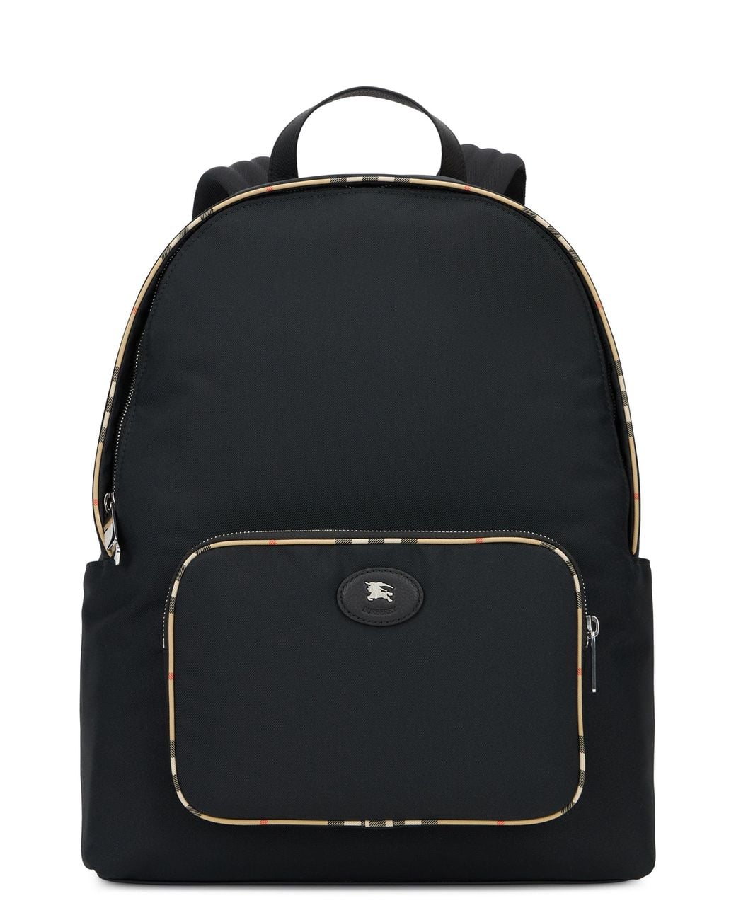 Burberry Black Backpack With Tartan Details Polyester Backpacks for men