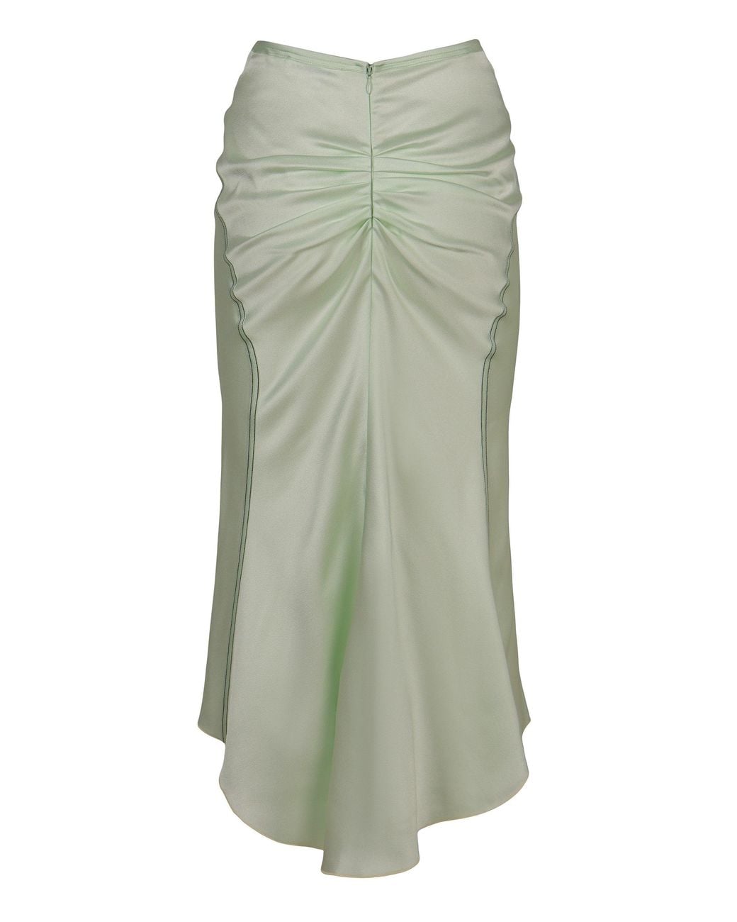 Victoria Beckham Green Crepe Midi Skirt