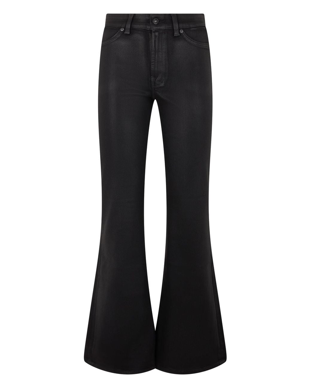 7 For All Mankind Black Wide Leg Trousers With High Waist