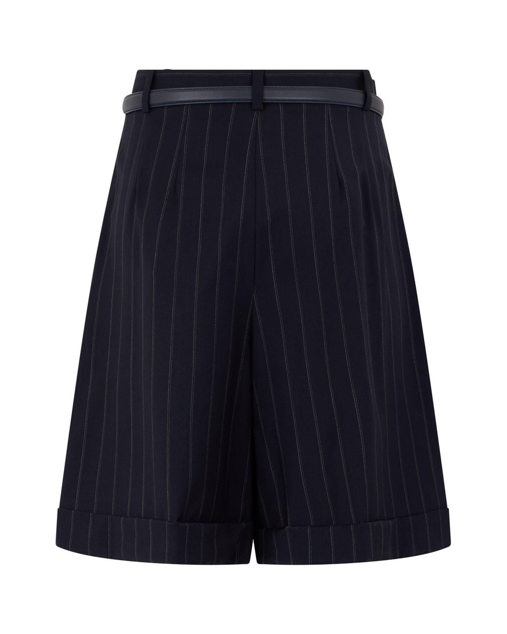 Max Mara Blue Striped Wool Bermuda