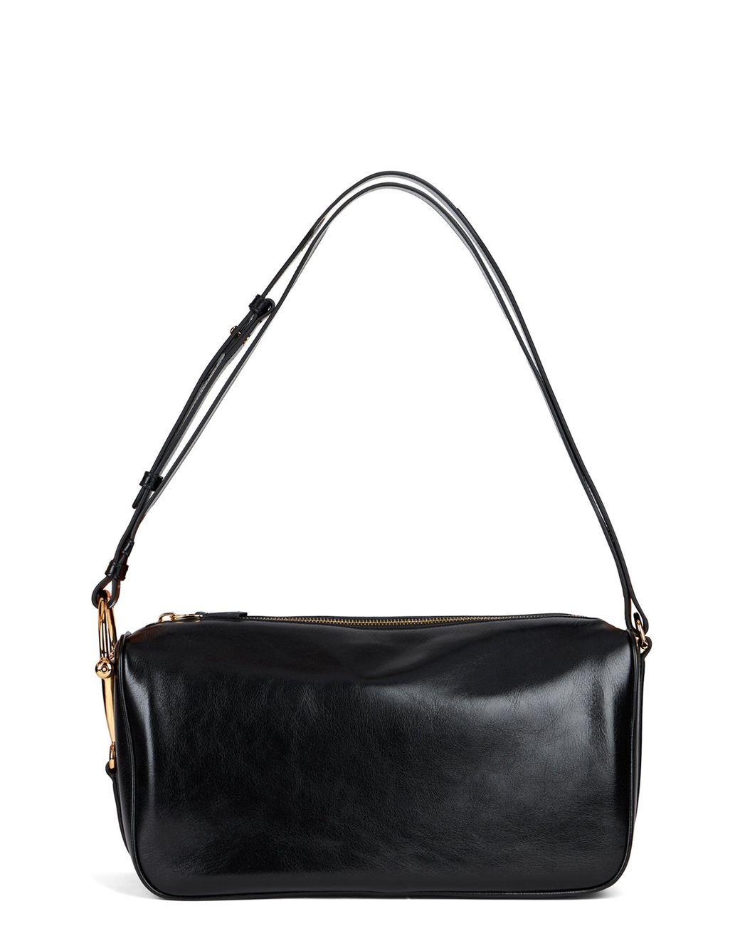 Gucci Black Shoulder Bag With Buckle, Leather Calf Skin