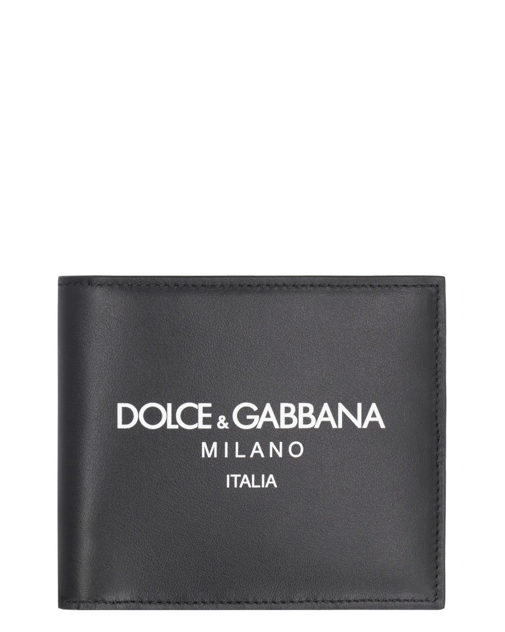 Dolce & Gabbana Black Wallet Calf Leather Flap-Over- & Cardholders for men