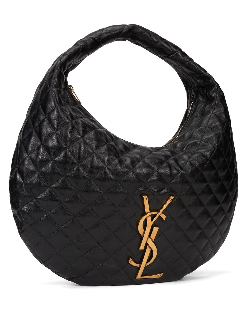 Saint Laurent Black Hobo Bag Icare Quilted Nappa Lambskin Handbags