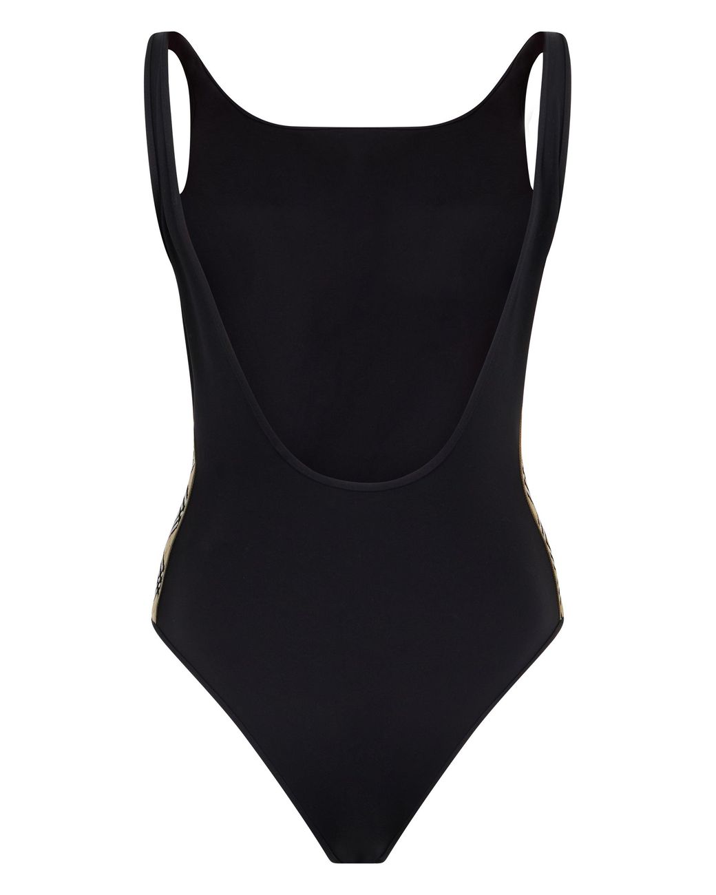 Burberry Black Swimsuit With Checked Details