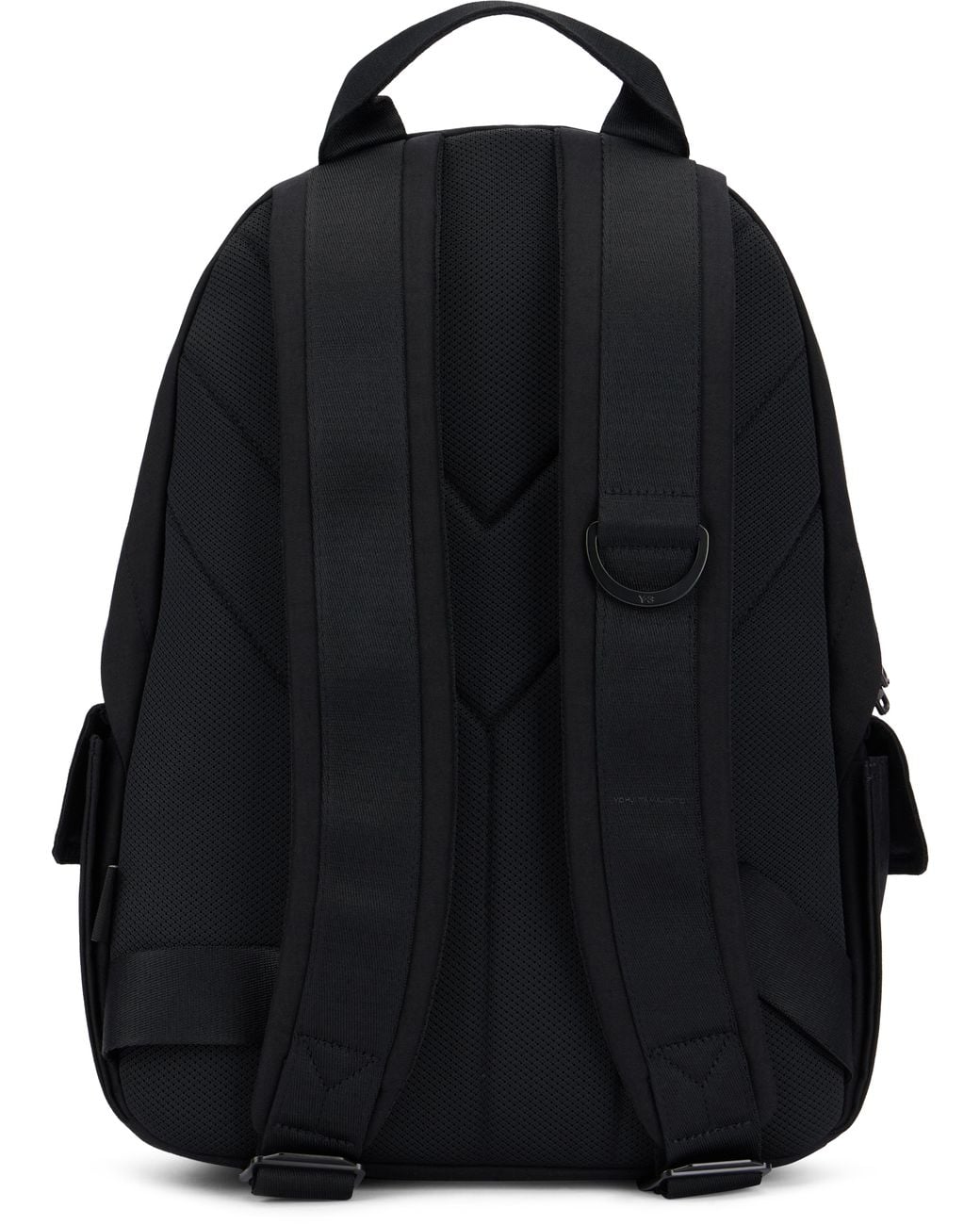 Y-3 Black Canvas Cotton Backpack With Pockets for men