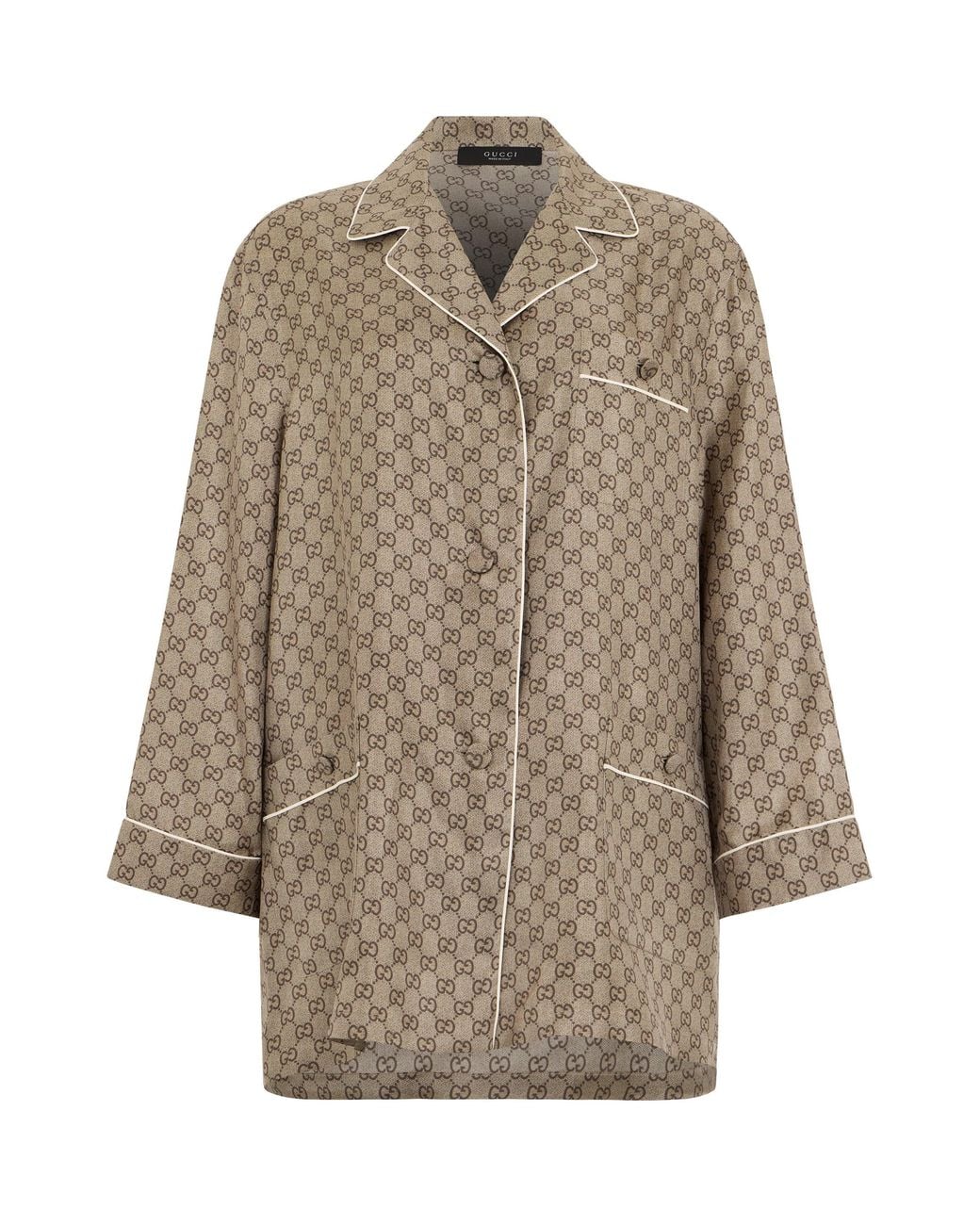 Gucci Natural Monogram Shirt-Ebony Silk