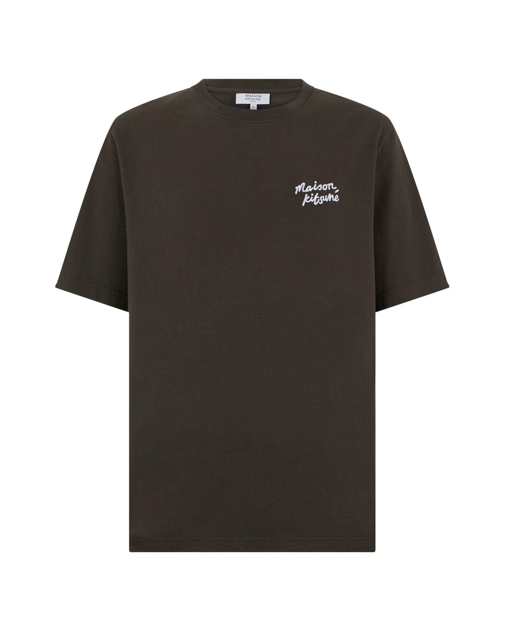 Maison Kitsuné Black T-Shirt With Logo Cotton T-Shirts for men