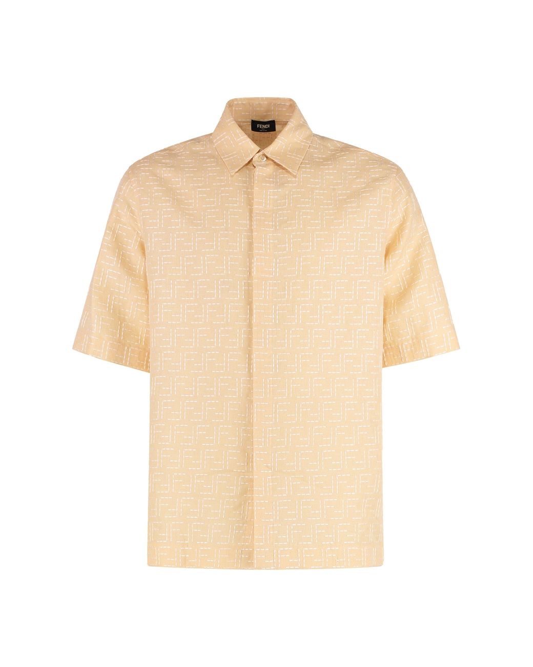 Fendi Natural Linen-Cotton Blend Shirt for men