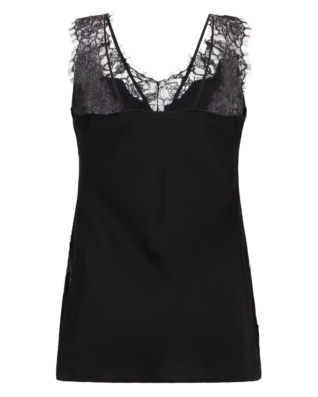 Pinko Black Top With Lace Embroidery