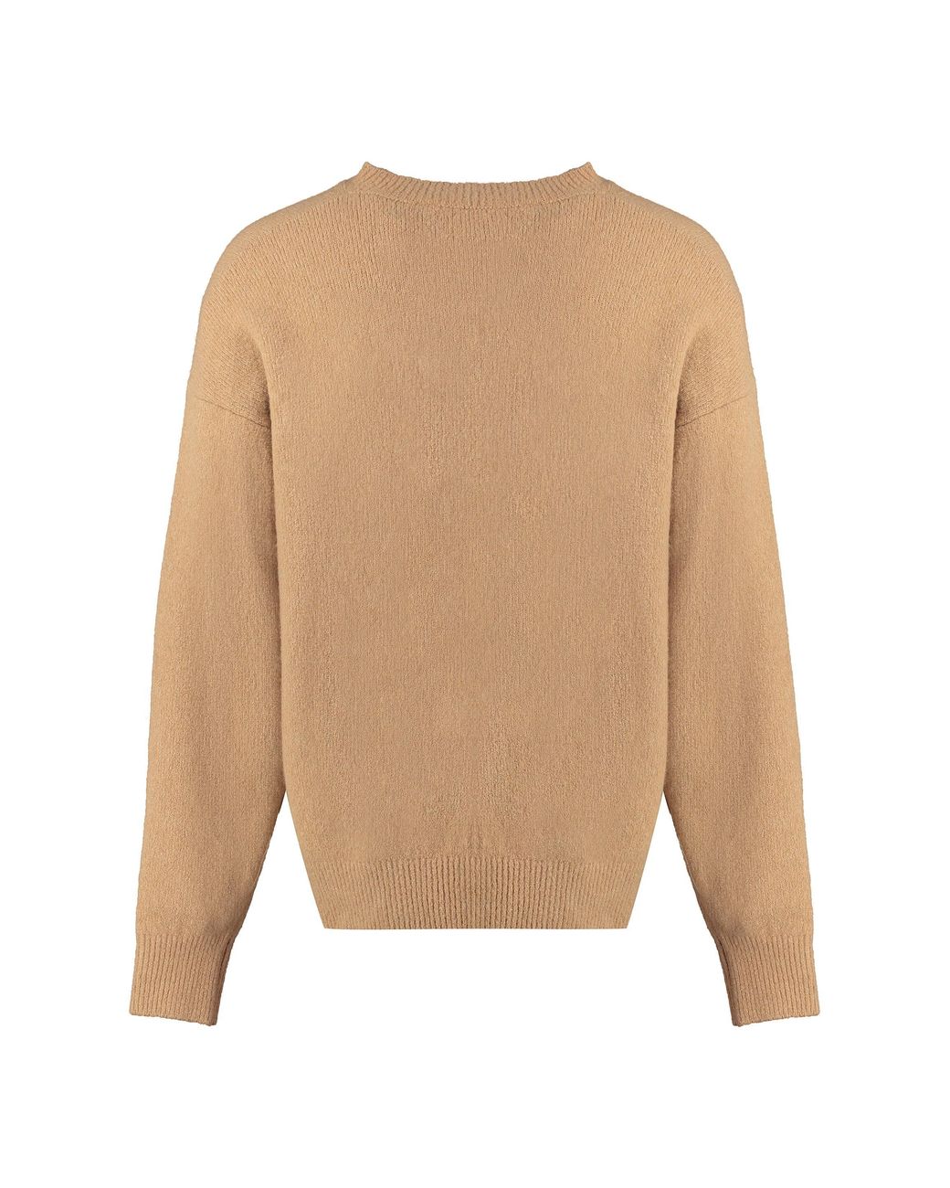 Palm Angels Natural Ribbed Knit Crew-Neck Sweater for men