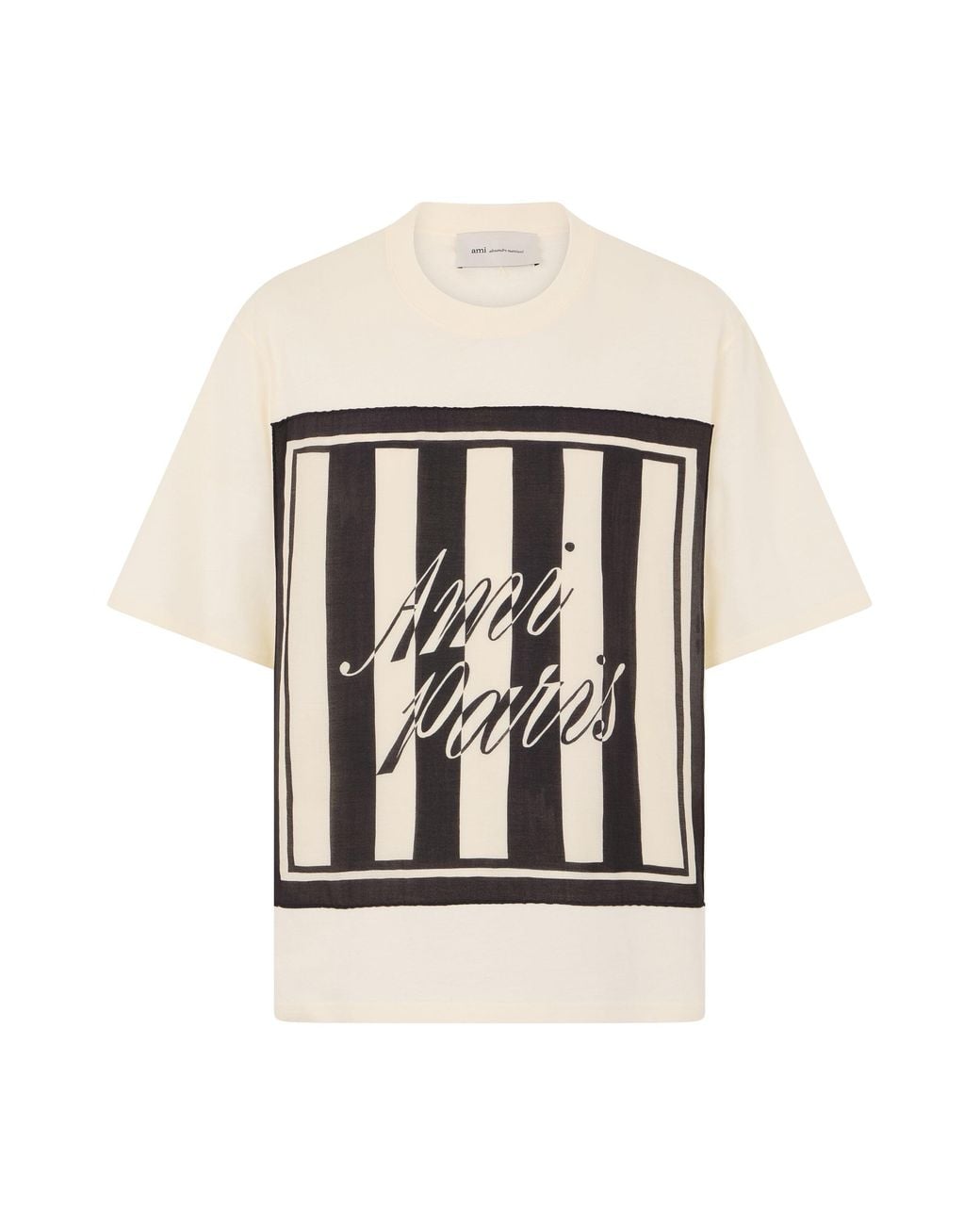 AMI Black Printed T-Shirt With Logo for men