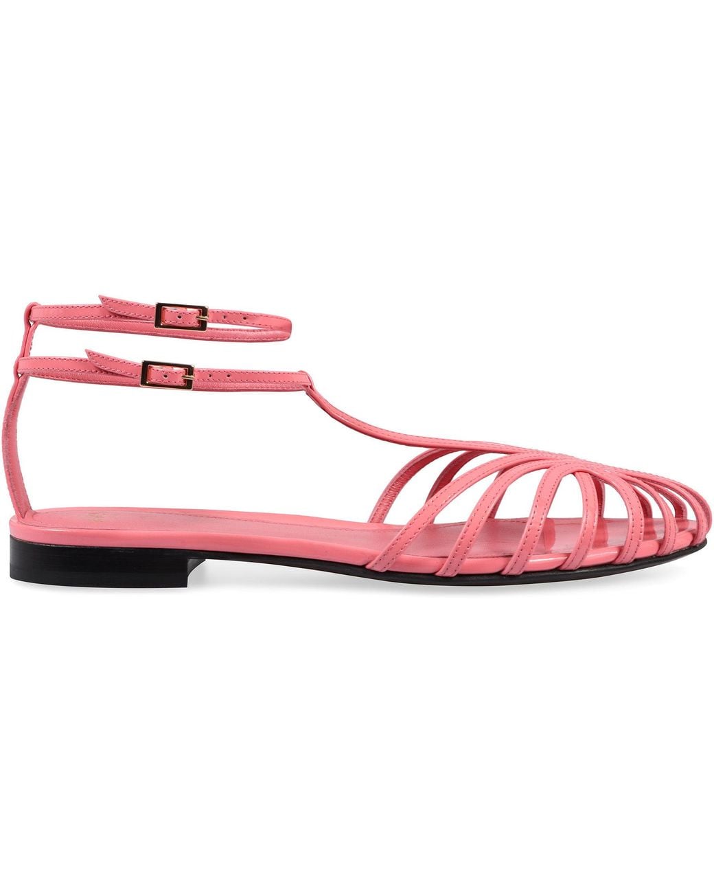 ALEVI Pink Elena Leather Ballet Flats
