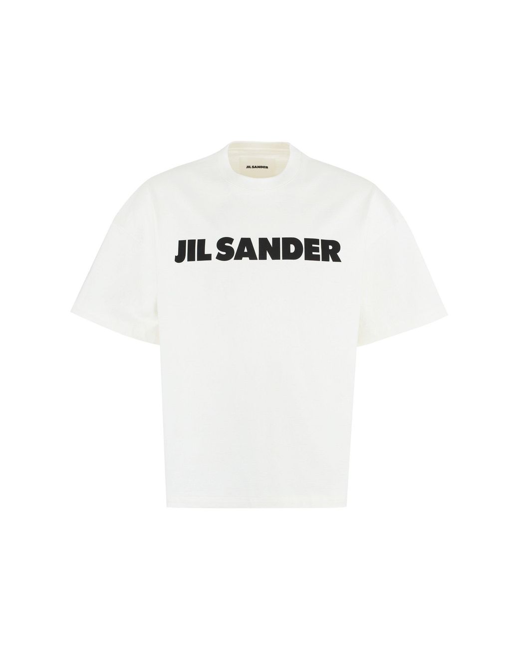 Jil Sander White Logo Print Boxy T-Shirt for men
