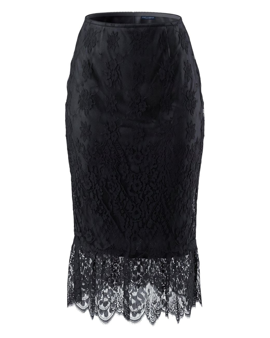 Dolce & Gabbana Black Chantilly Lace Midi Dress