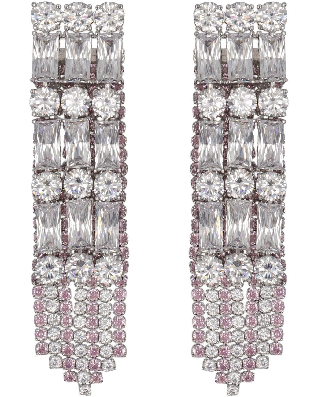Self-Portrait White Crystal Droplet Earrings