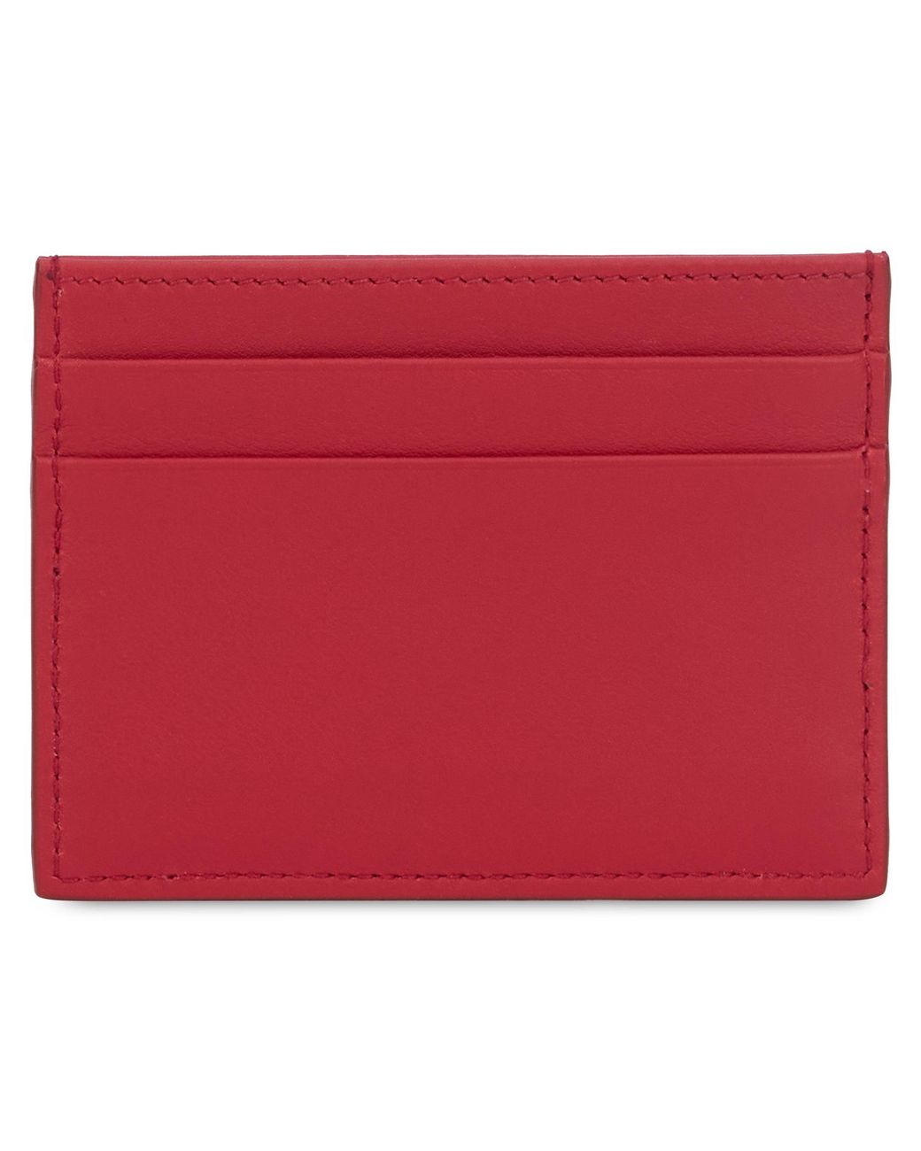 Dolce & Gabbana Red Card Holder Leather Calf Skin Wallets & Purses