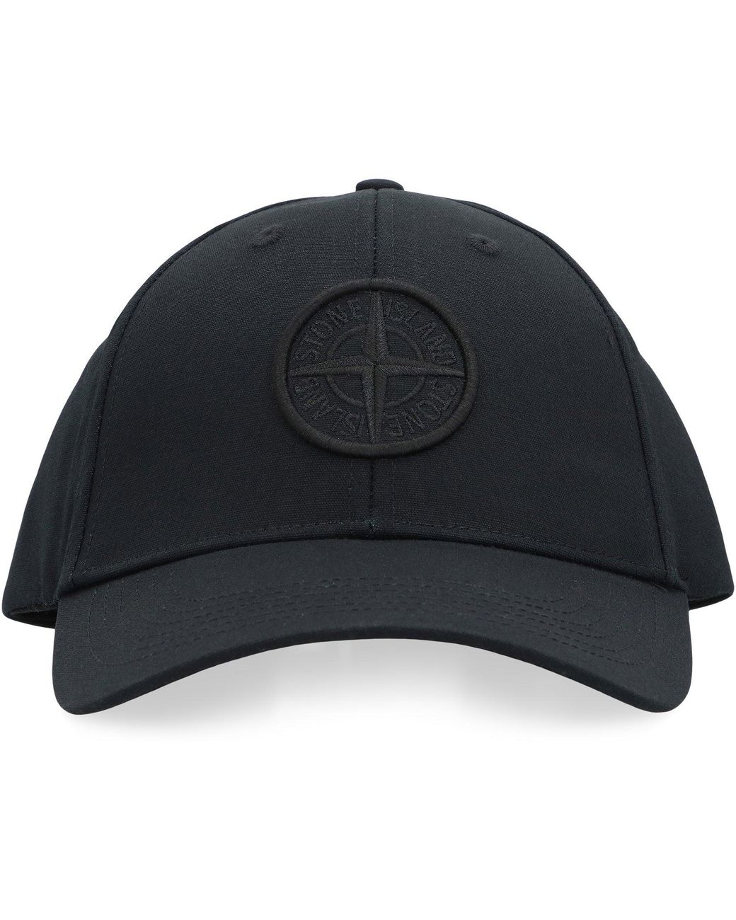 Stone Island Black Logo Baseball Cap for men