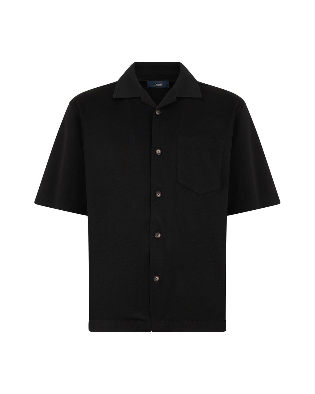 Herno Black Short Sleeve Cotton Shirt for men
