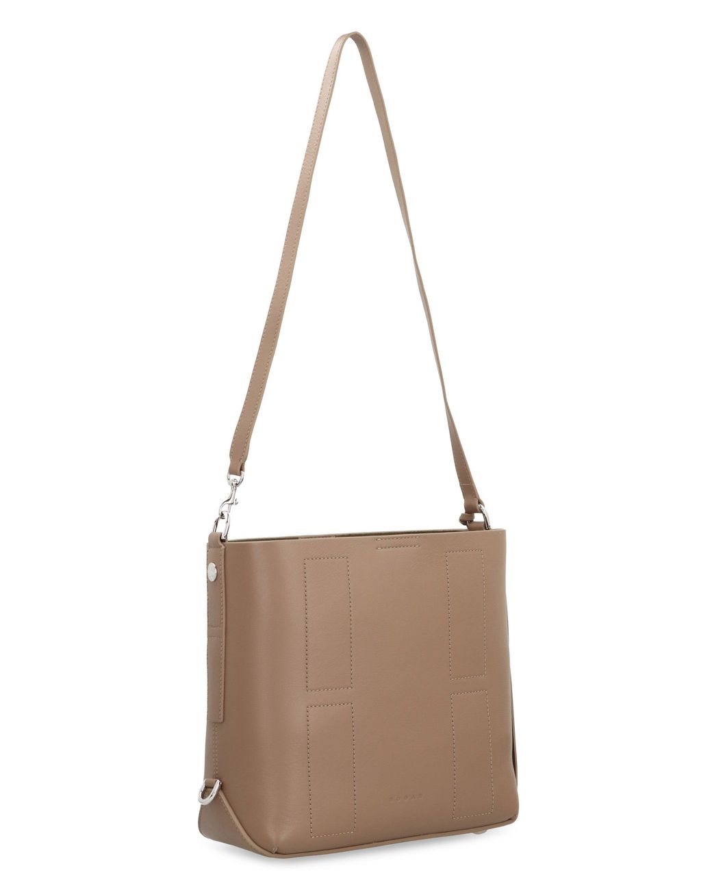 Hogan Brown Hobo Bag Hocket Piccola Calf Leather Shoulder