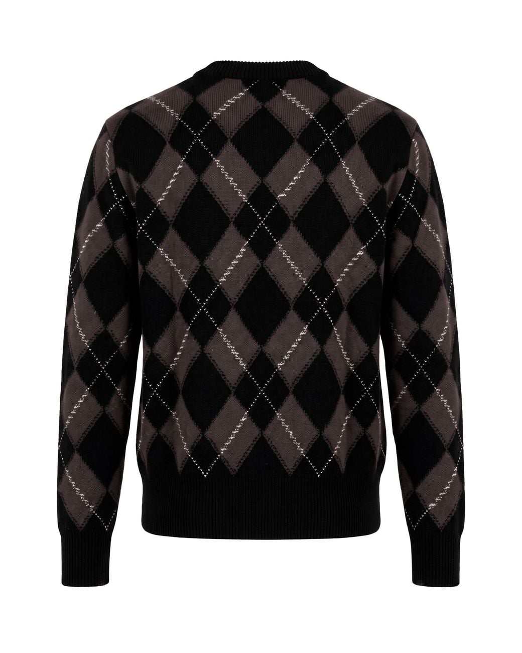 AMI Black Diamond-Pattern Cardigan