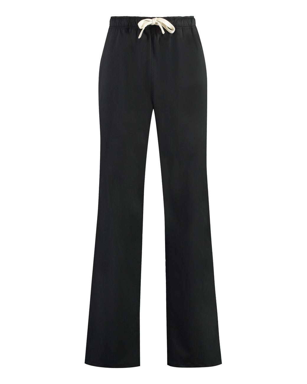 Palm Angels Black Wool Blend Trousers Elastane for men