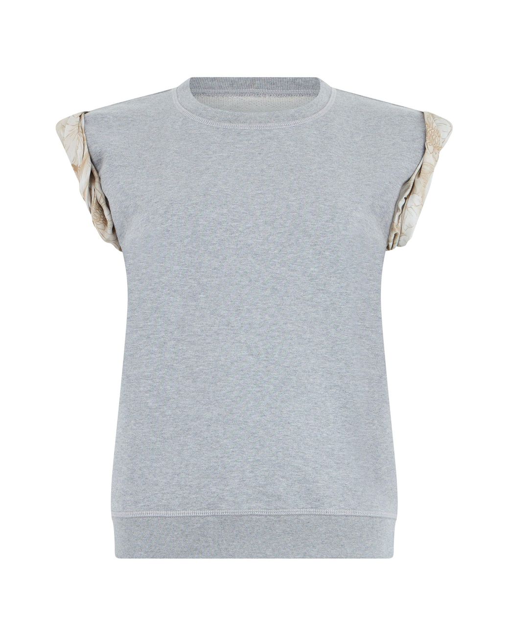 Maison Margiela Gray Cotton T-Shirt With Contrast Sleeves