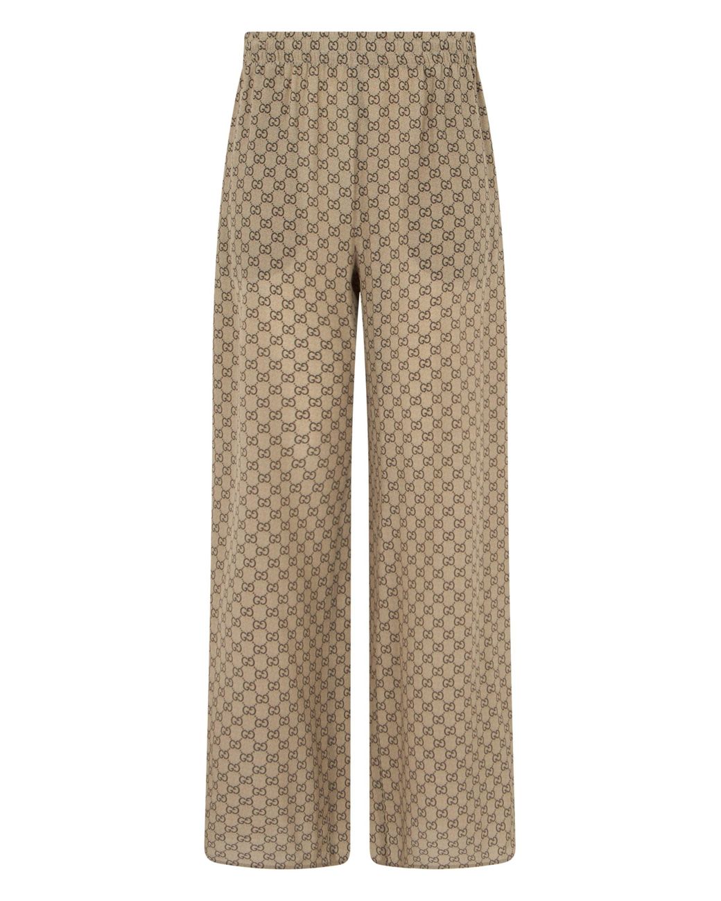 Gucci Natural Loose Silk Crepe Trousers
