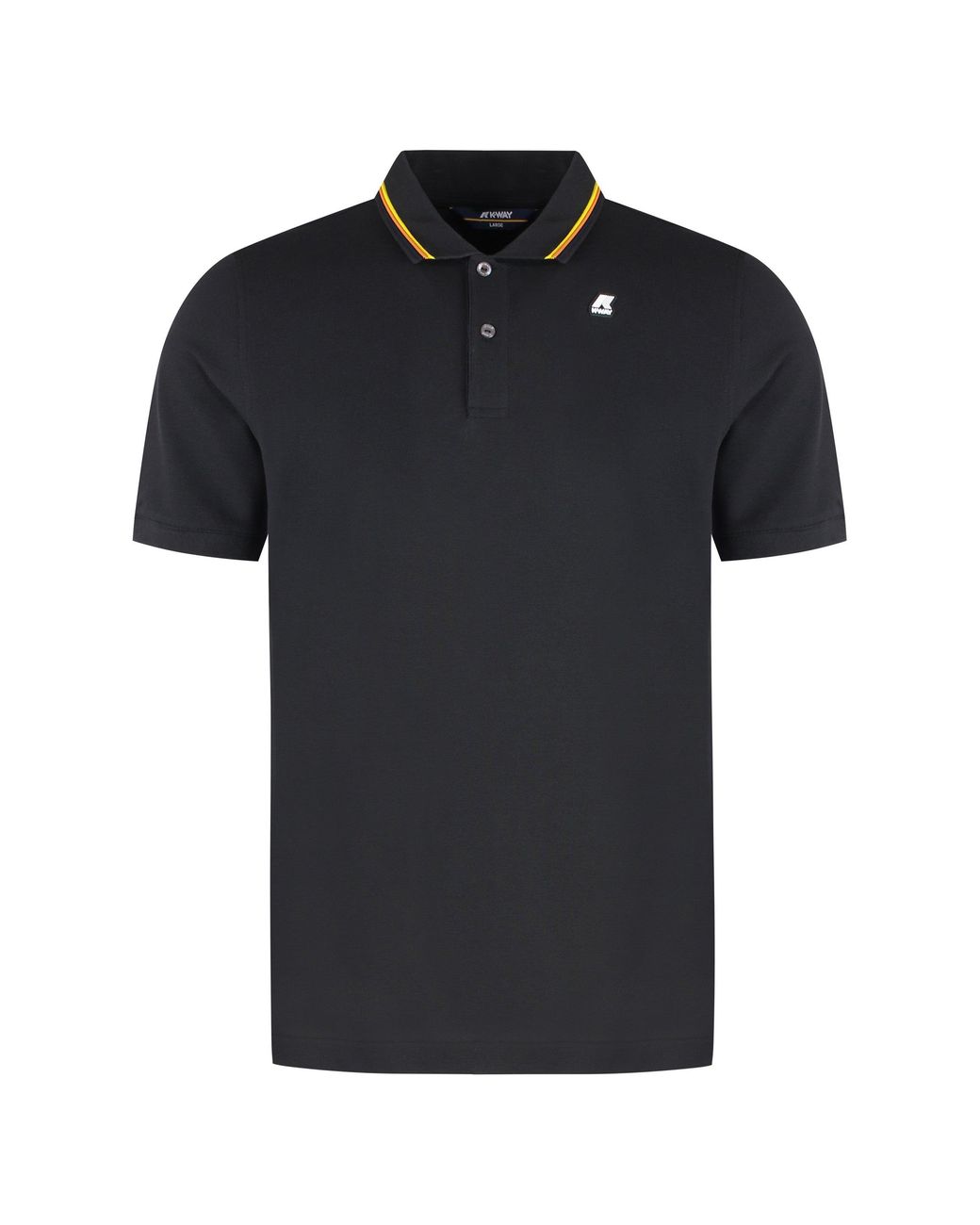K-Way Black Jud Cotton-Piqué Polo Shirt for men