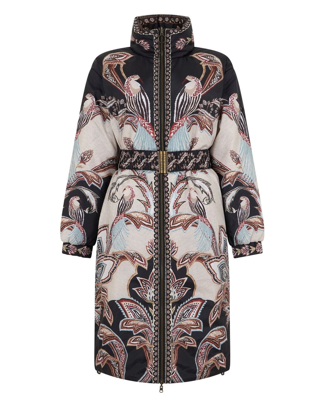 Farm Rio Black Long Printed Jacket With Belt