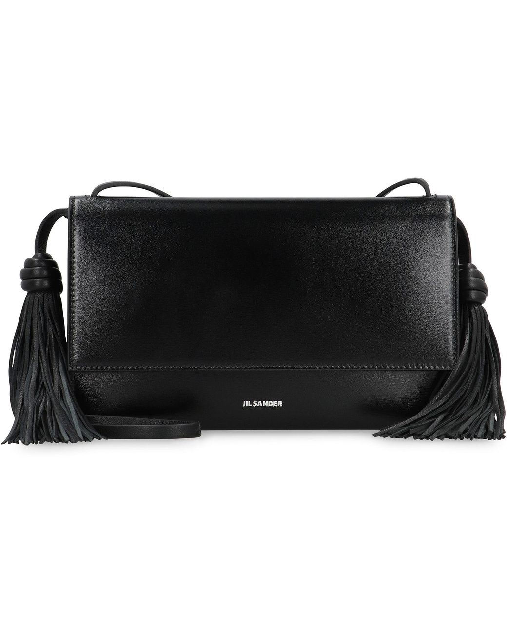Jil Sander Black Tassel Leather Crossbody Bag