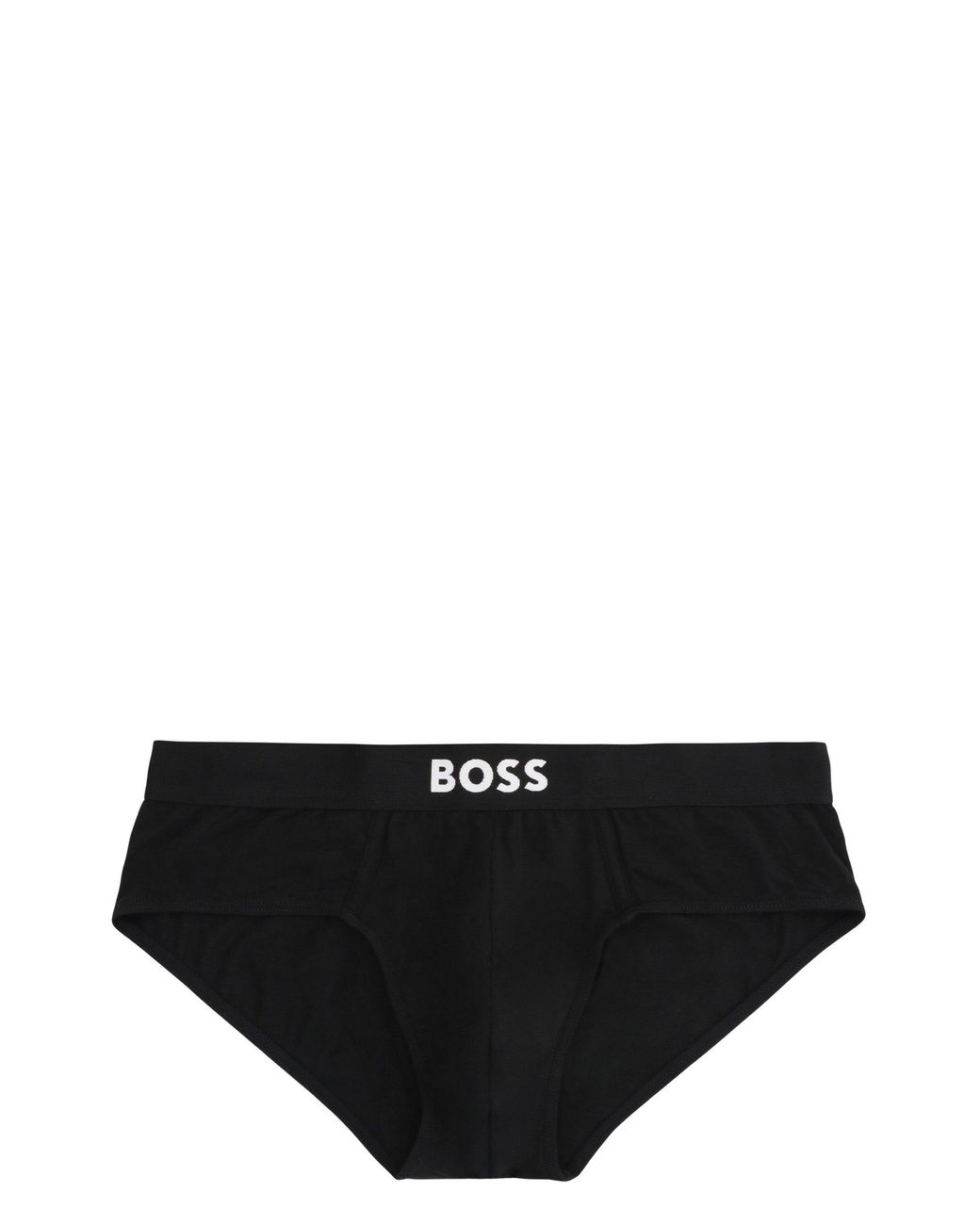 Boss Black Set Of Three Cotton Briefs With Logoed Elastic Band for men