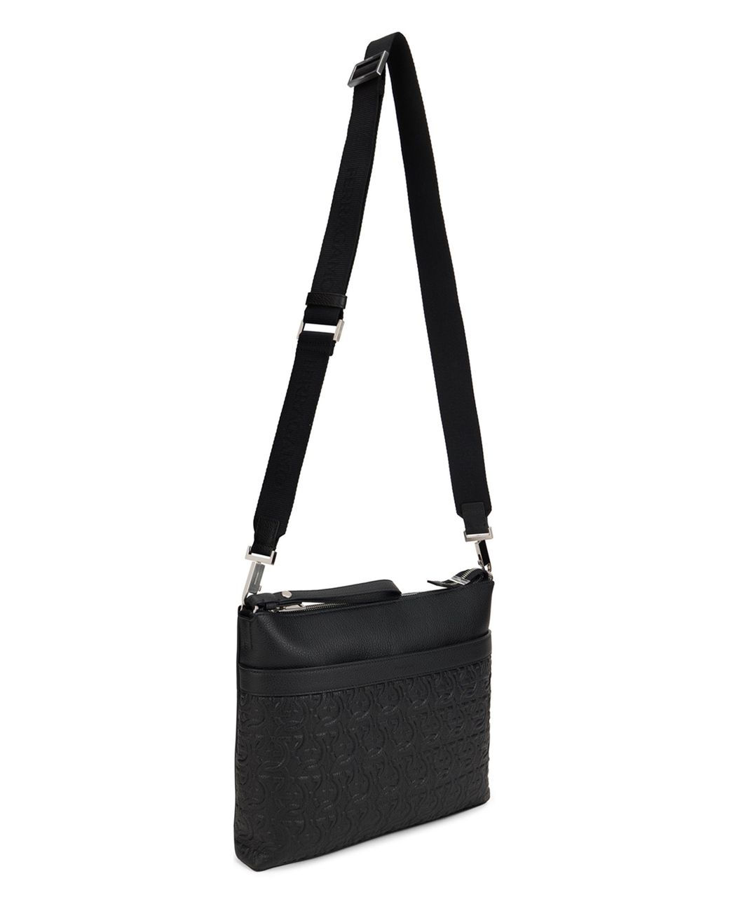 Ferragamo Black Messenger Bag Gancini for men