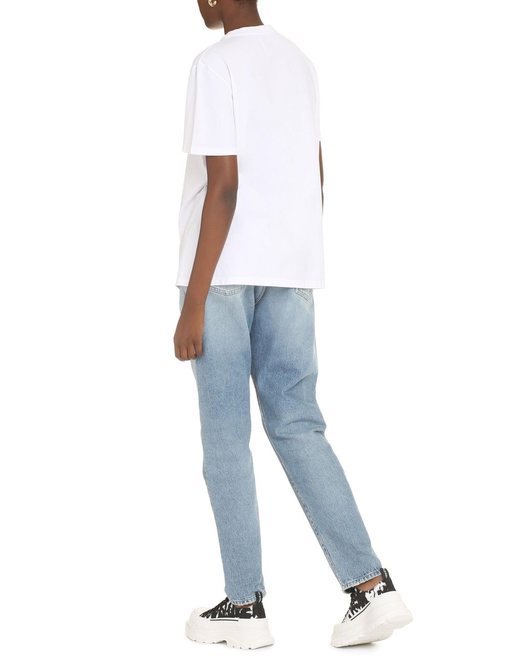 Golden Goose Deluxe Brand White Logo Print Cotton T Shirt