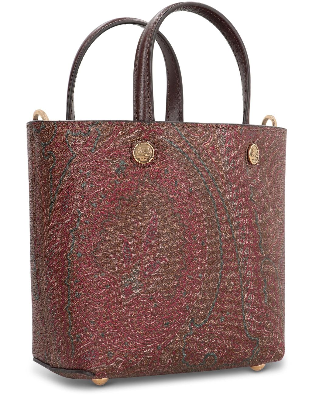Etro Red Mini Tote Bag Essential Jacquard Cotton