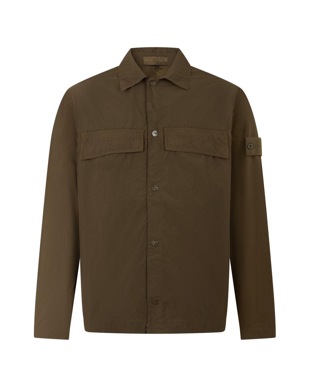 Stone Island Green Overshirt With Buttons for men