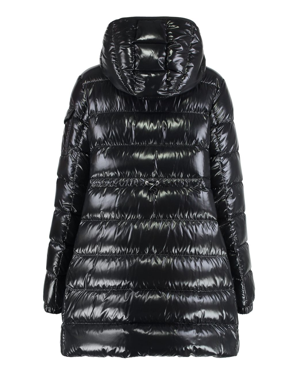 Piumino midi Courcelles con cappuccio di Moncler in Black