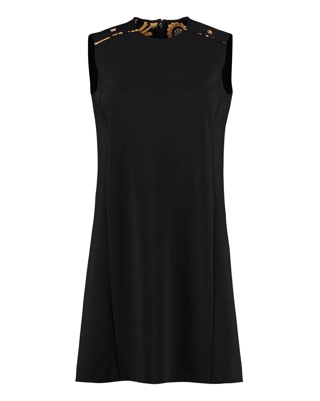Versace Synthetic Medusa Buttons Sheath Dress in Black Lyst