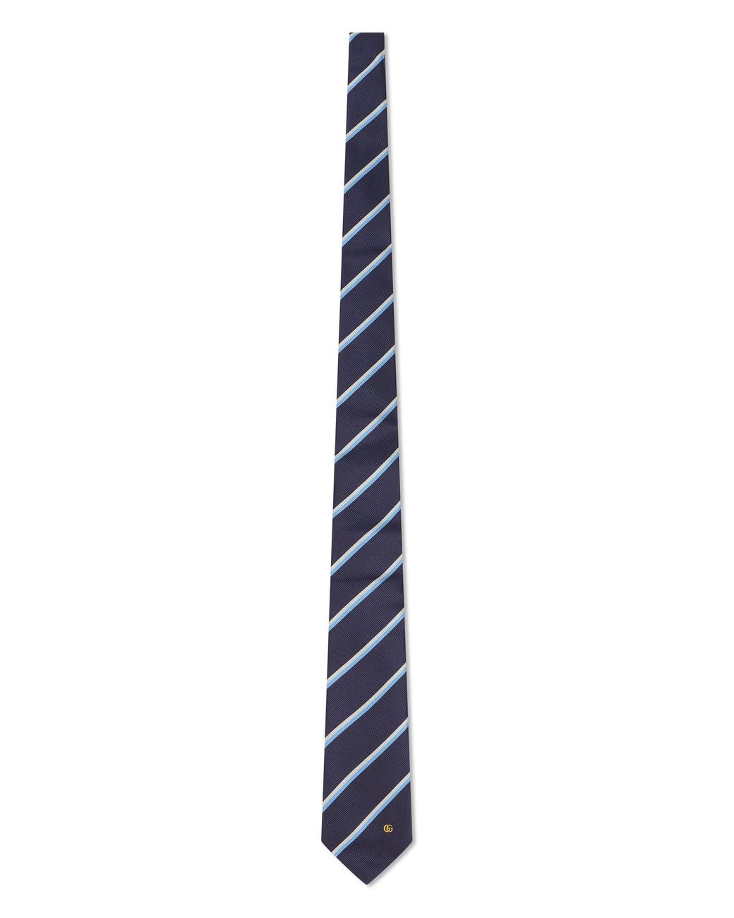 Gucci Blue Silk Jacquard Tie for men