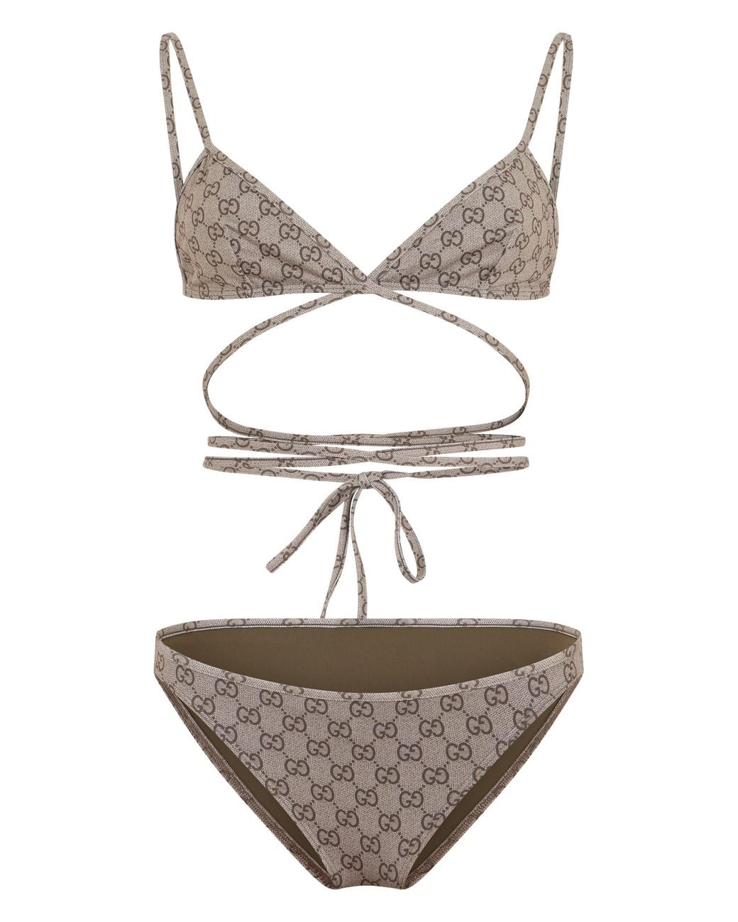 Gucci Brown Bikini With Monogram