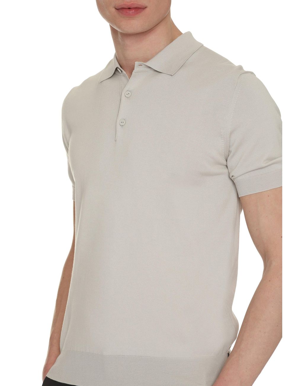 K-Way Gray Pleyne Knitted Cotton Polo Shirt for men