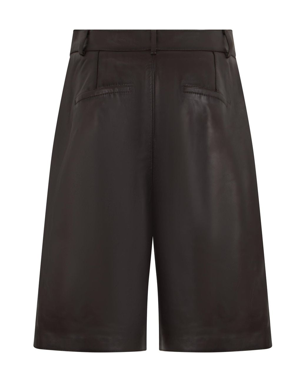 P.A.R.O.S.H. Gray Leather Bermuda