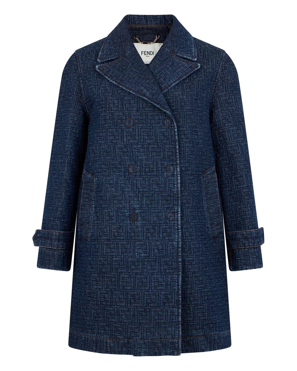 Fendi Blue Monogram Denim Jacket