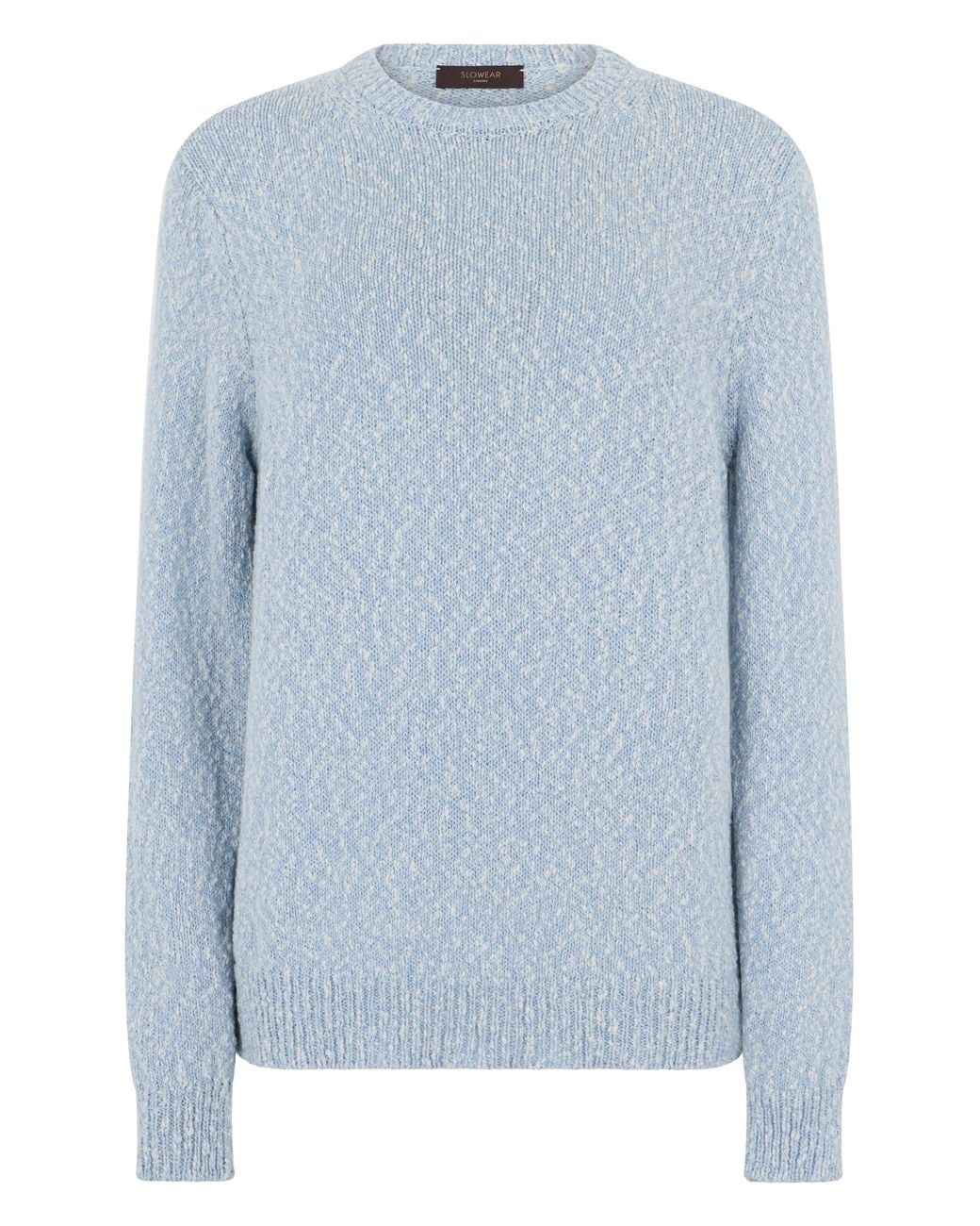 Slowear Blue Cotton Sweater for men