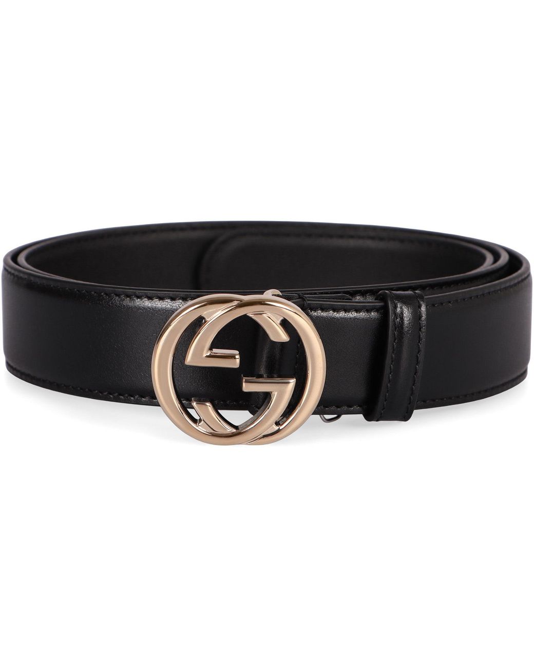 Gucci Black Logo Buckle Leather Belt