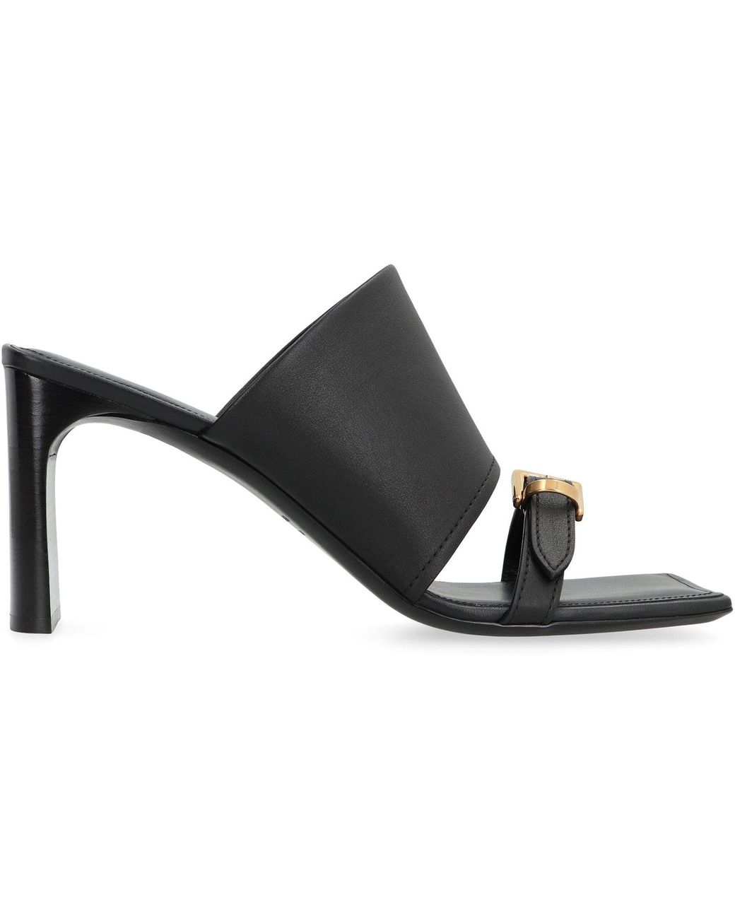 Balenciaga Black Leather Sandals Bel Air Natural Calf Smooth Calf/Metal Accents Mules for men