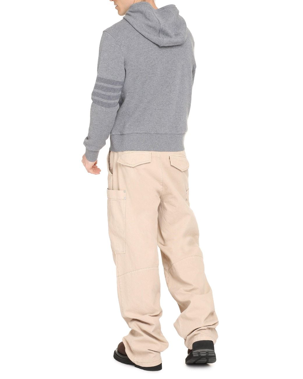 Thom Browne Gray Knitted Hoodie for men