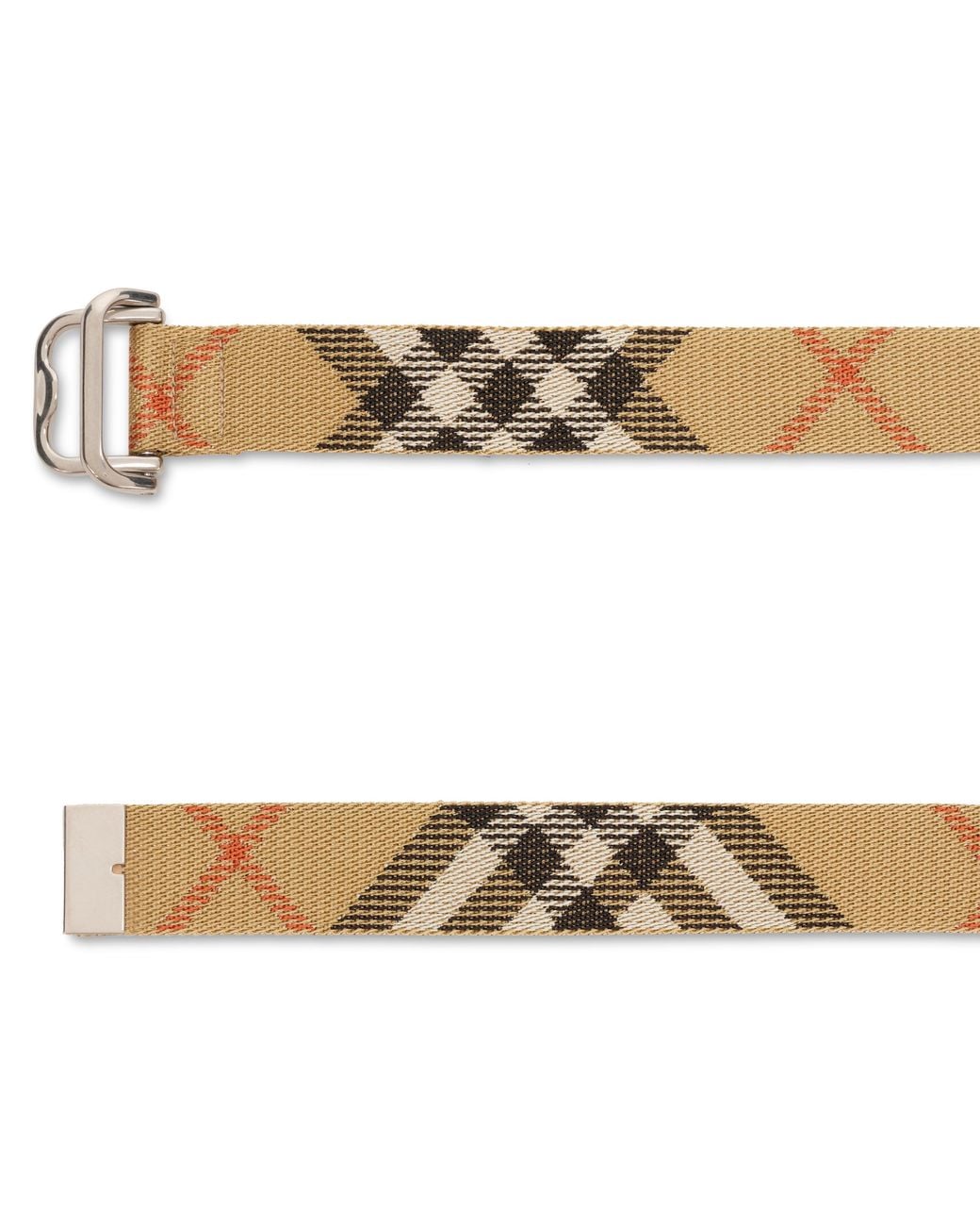 Burberry Gray Checkered Belt for men