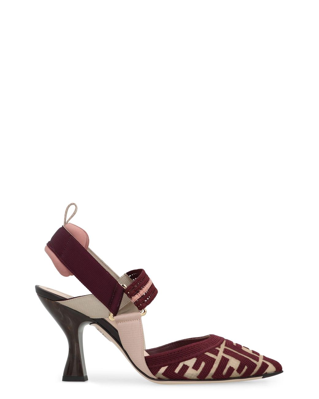 Fendi Brown Slingback Hummingbird With High Heel