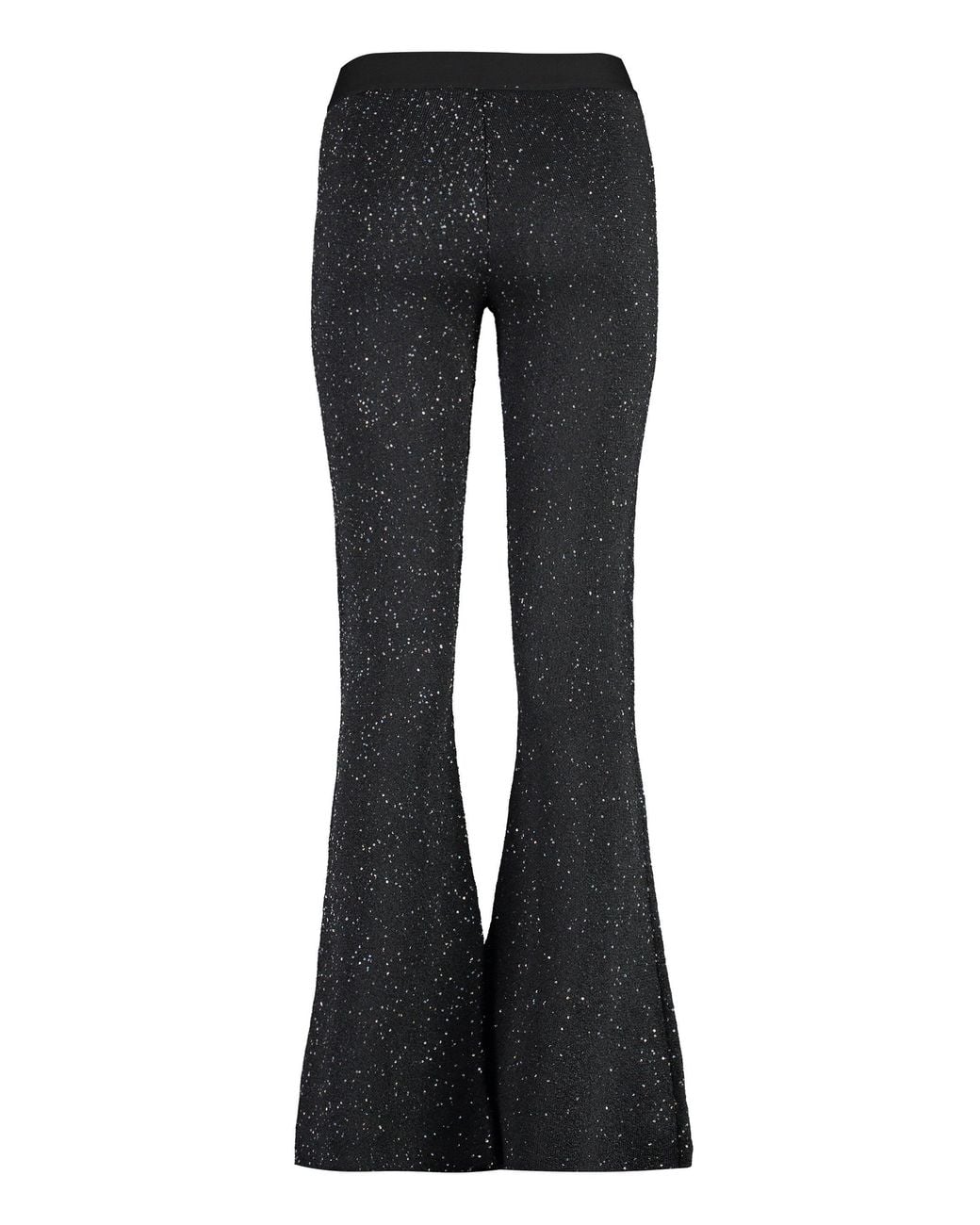 Palm Angels Black Sequin Embellished Knit Trousers