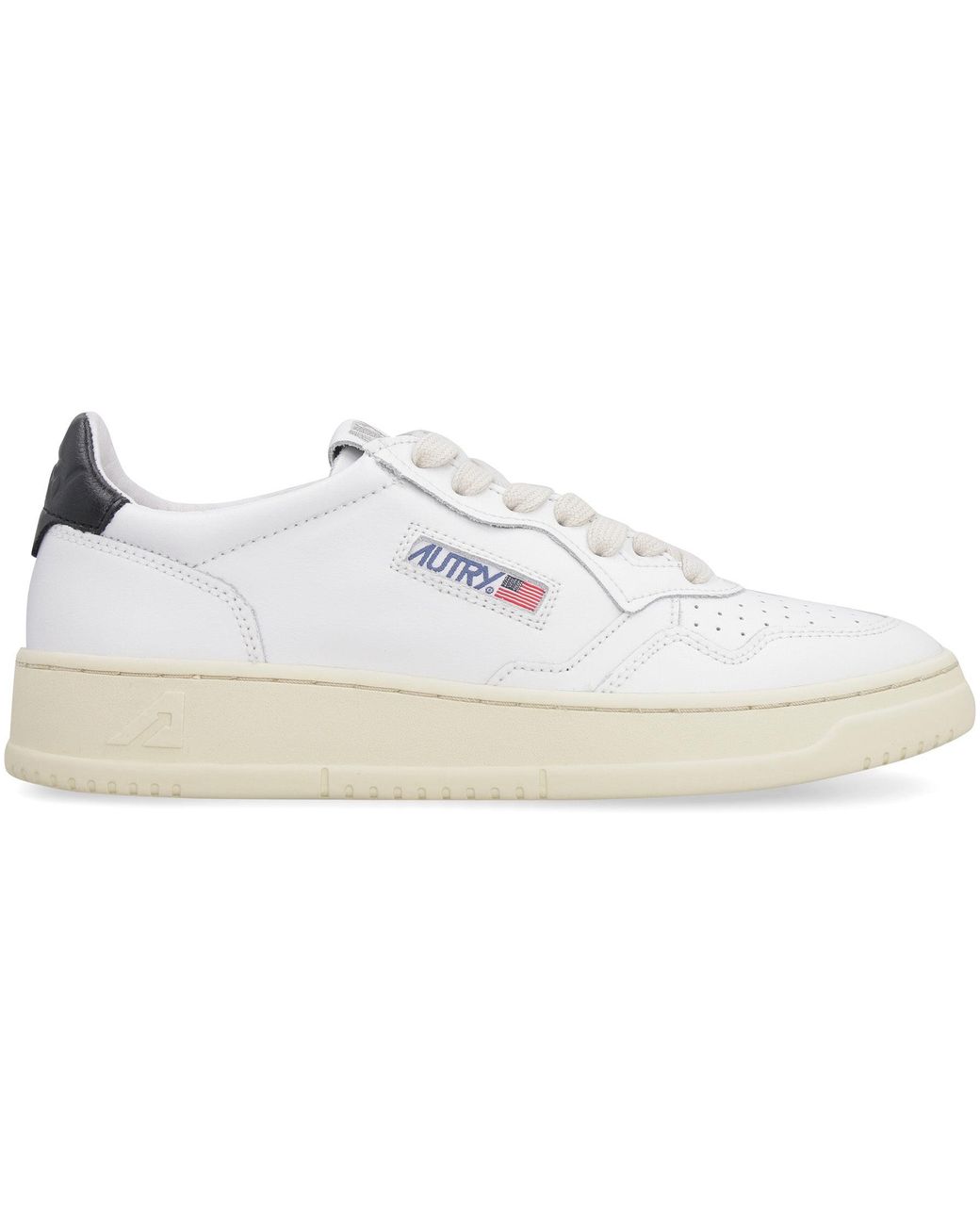 Autry White Medalist Leather Low-Top Sneakers